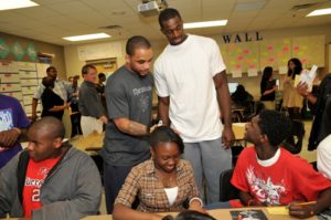 Jameer at an event for The Pete and Jameer Nelson Foundation.