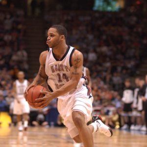 Jameer Nelson during his time at Saint Joseph's University.